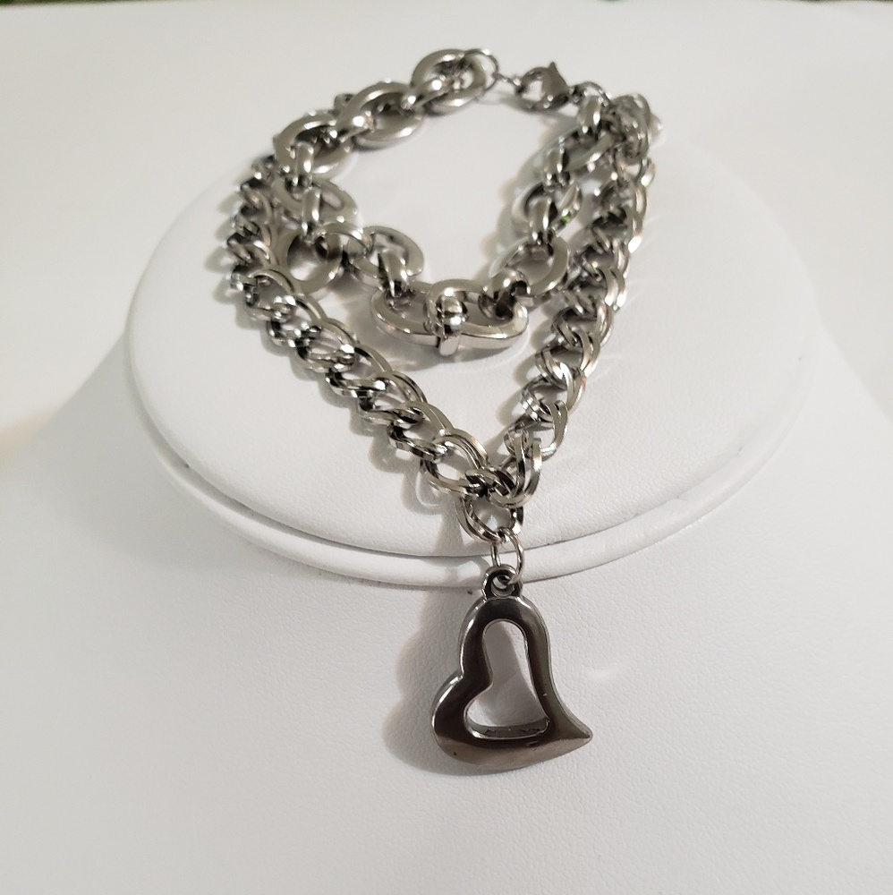 Stainless Steel Multi-Layer Heart ❤️ Bracelet - Picture 1 of 4